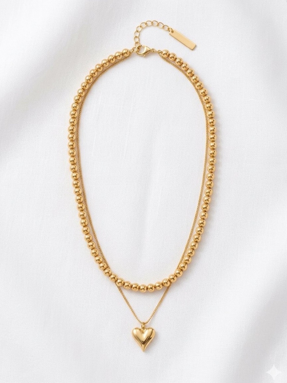 Joe Fresh Gold Layered Heart Pendant Necklace
